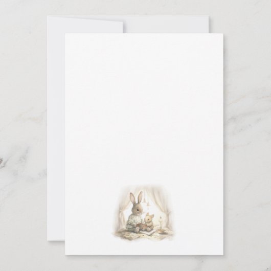 Baby shower Genderneutrale Bunny Bedankkaart (Achterkant)