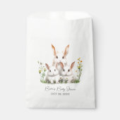 Baby shower Genderneutrale Bunny Bedankzakje (Voorkant)