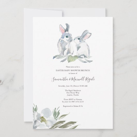 Baby shower Genderneutrale Bunny Kaart (Voorkant)