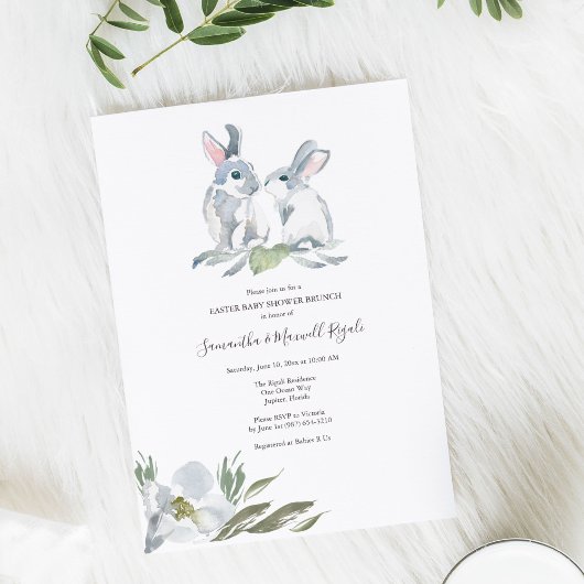 Baby shower Genderneutrale Bunny Kaart