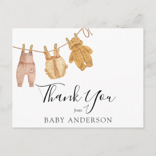 Baby shower Genderneutrale Dank u wel Briefkaart