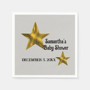 Baby shower Genderneutrale Gold Star Servet
