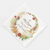 Baby shower Genderneutrale Herfst Pompoen Floral A Servet (Hoek)