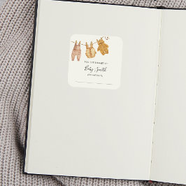 Baby shower Genderneutrale koekjesplaat Vierkante Sticker