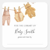 Baby shower Genderneutrale koekjesplaat Vierkante Sticker (Voorkant)