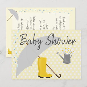 baby shower Genderneutrale paraplu- en regenlaarze Kaart