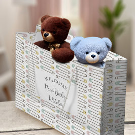 Baby shower Genderneutrale welkomstnaam Gift Bag Groot Cadeauzakje