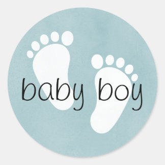 Baby shower Genderraad Stickers. Ronde Sticker