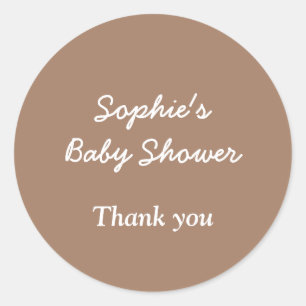 Baby shower Gentle Brown Dank u Sticker