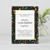 baby shower gepatterde bladeren kaart (Staand voorkant)