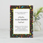 baby shower gepatterde bladeren kaart (Staand voorkant)