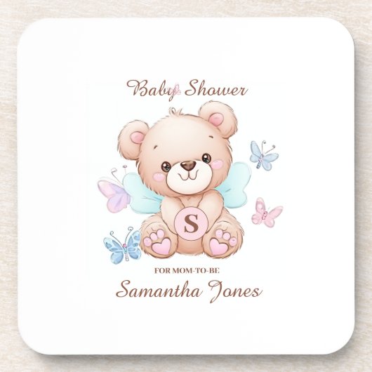 Baby shower Gepersonaliseerd Hard Plastic Onderzet Bier Onderzetter (Voorkant)