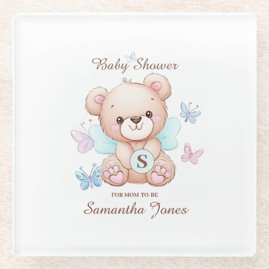 Baby shower gepersonaliseerd Onderzetter (Voorkant)