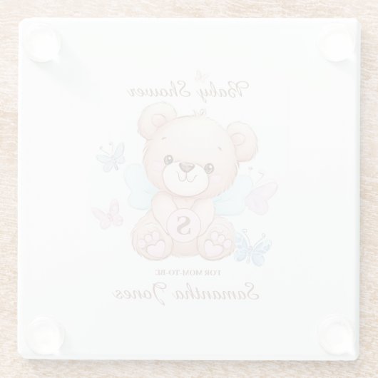 Baby shower gepersonaliseerd Onderzetter (Achterkant)