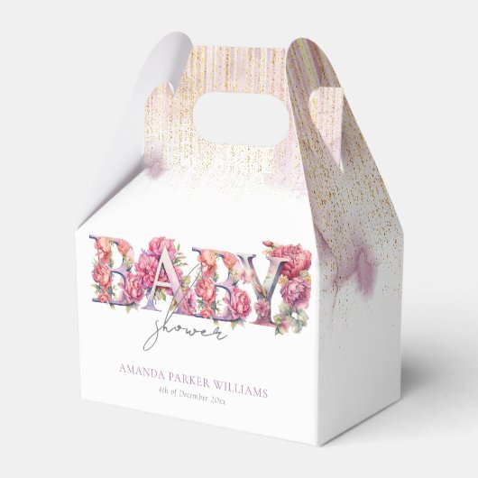 Baby shower gepersonaliseerde bloembrieven bedankdoosjes (Voorkant Zijde)