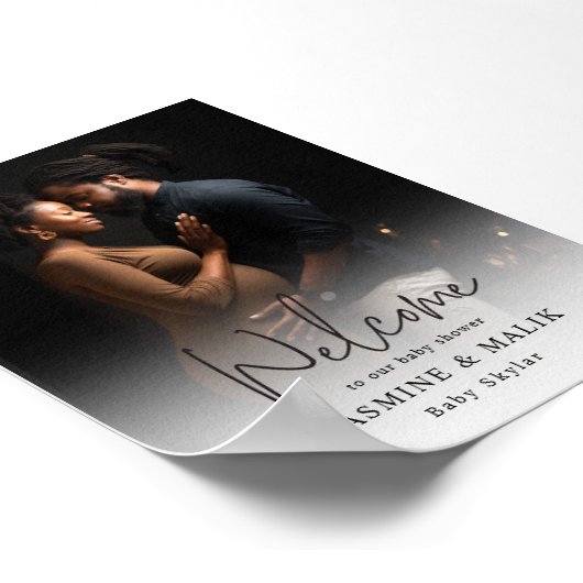 Baby shower gepersonaliseerde foto Poster van het (Hoek)