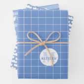 Baby shower Gepersonaliseerde geboortedatum en mon Inpakpapier Vel (In situ)