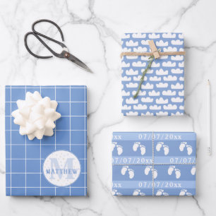 Baby shower Gepersonaliseerde geboortedatum en mon Inpakpapier Vel