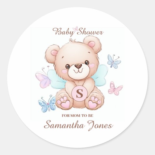 Baby shower gepersonaliseerde Sticker (Voorkant)