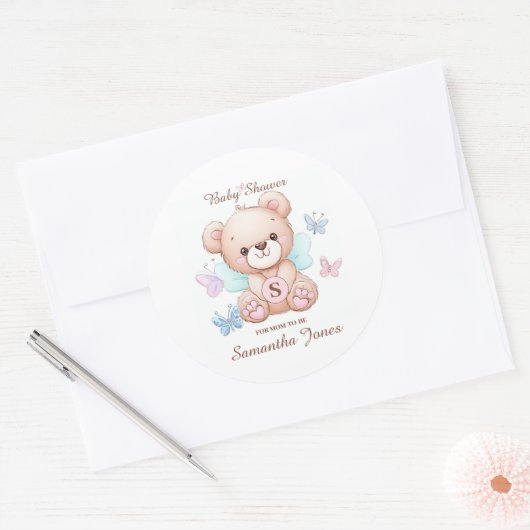 Baby shower gepersonaliseerde Sticker (Envelop)
