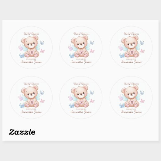 Baby shower gepersonaliseerde Sticker (Vel)