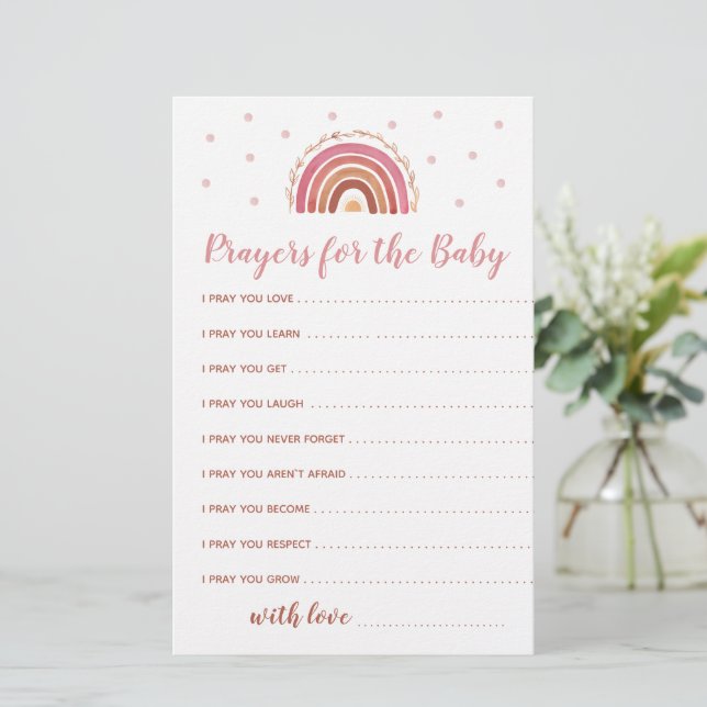 Baby shower geprezen voor de Baby Kaart Boho regen (Staand voorkant)