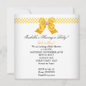 Baby shower Geslacht Geel Wit Kaart (Achterkant)