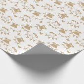 Baby shower Geslacht Neutraal Bruin en Wit Cadeaupapier (Hoek)