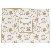 Baby shower Geslacht Neutraal Bruin en Wit Groot Cadeauzakje (Achterkant)