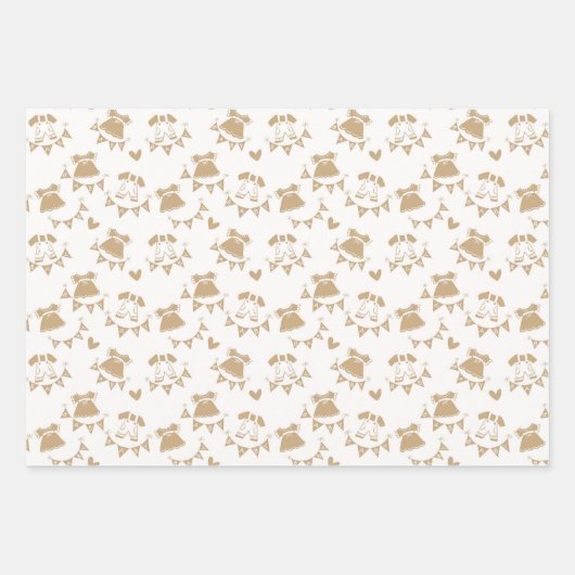 Baby shower Geslacht Neutraal Bruin en Wit Inpakpapier Vel (Voorkant 3)