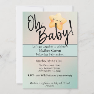 Baby shower Geslacht Neutrale Uitnodiging