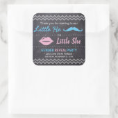 "Baby shower" Geslacht onthullen "Hij of zij" krij Vierkante Sticker (Tas)