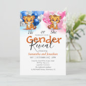 Baby Shower Geslacht Onthulling Roze en Blauwe Bal Aankondiging (Staand voorkant)