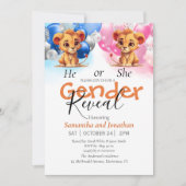 Baby shower Geslacht Reveal Blauw en Roze Aankondiging (Voorkant)