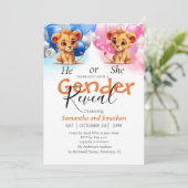 Baby shower Geslacht Reveal Blauw en Roze Aankondiging (Staand voorkant)