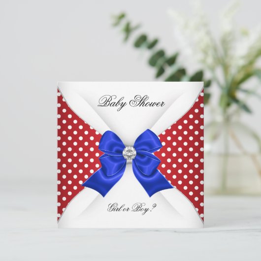 Baby shower Geslacht Rood-blauwe plekken Kaart (Staand voorkant)
