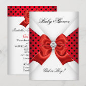 Baby shower Geslacht Rood zwart-wit Kaart (Voorkant / Achterkant)