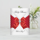 Baby shower Geslacht Rood zwart-wit Kaart (Staand voorkant)