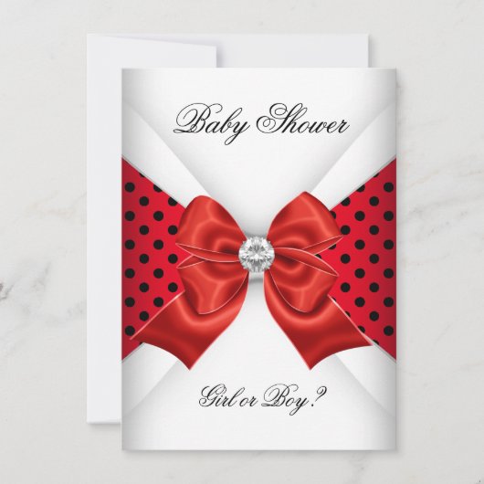 Baby shower Geslacht Rood zwart-wit Kaart (Voorkant)