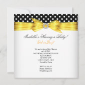 Baby shower Geslacht Zwarte Gele Witte Vlek Kaart (Achterkant)