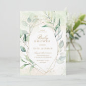 Baby shower Geslachtsneutrale geometrische eucalyp Kaart (Staand voorkant)