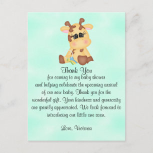 Baby shower geslachtsneutrale Giraffe Briefkaart