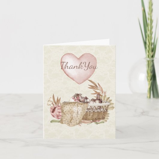  Baby shower Gevouwen Dank je creditcard Bedankkaart (Voorkant)