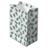 Baby Shower Gift Bag Fern Pattern Dinosaur Party Medium Cadeauzakje (Voorkant Gekanteld)