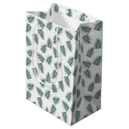 Baby Shower Gift Bag Fern Pattern Dinosaur Party Medium Cadeauzakje (Achterkant Gekanteld)