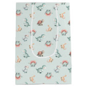 Baby Shower Gift Bag Mixed Dinosaur Pattern Party Medium Cadeauzakje (Achterkant)