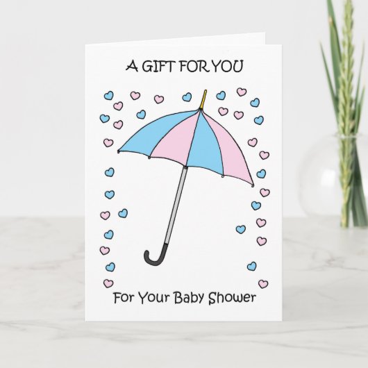 Baby shower Gift Confetti en Umbrella Bedankkaart (Voorkant)