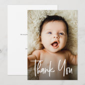 Baby shower Gift Dank u Aangepaste Foto Bedankkaart (Voorkant / Achterkant)
