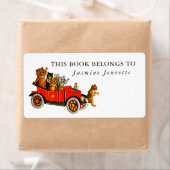 Baby shower Gift Grappige Cartoon Katten Retro Aut Etiket (Insitu)