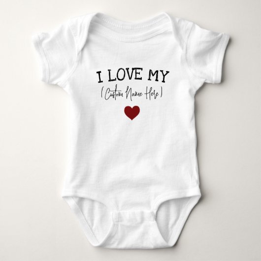 Baby shower Gift Ik hou van mijn aangepaste tekst Romper (Voorkant)